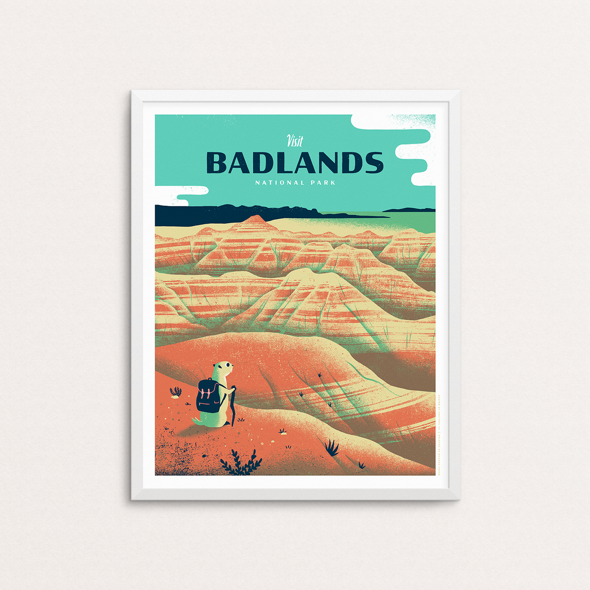 Badlands National Park Bear Butte ferret poster | Factory 43 Badlands National Park Bear Butte ferret poster | Factory 43